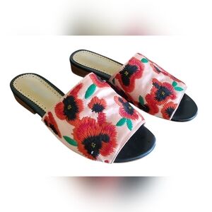 Farylrobin Antigone Slides Anthropologie Embroidered Sz 7M Womens Loafers Floral